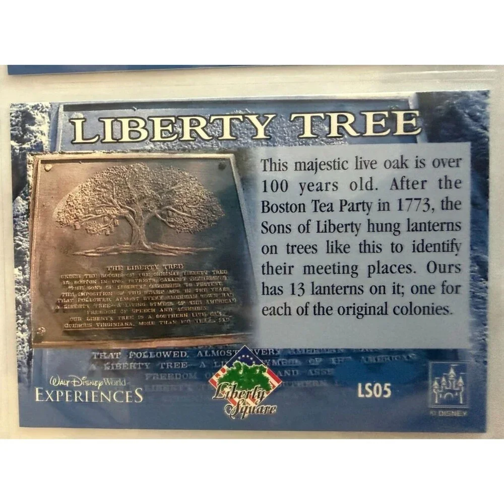 Walt Disney World Experiences Liberty Square 9 Card Set Complete with Sleeve